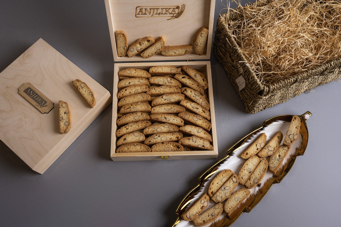 Almond Biscotti Wooden Box
