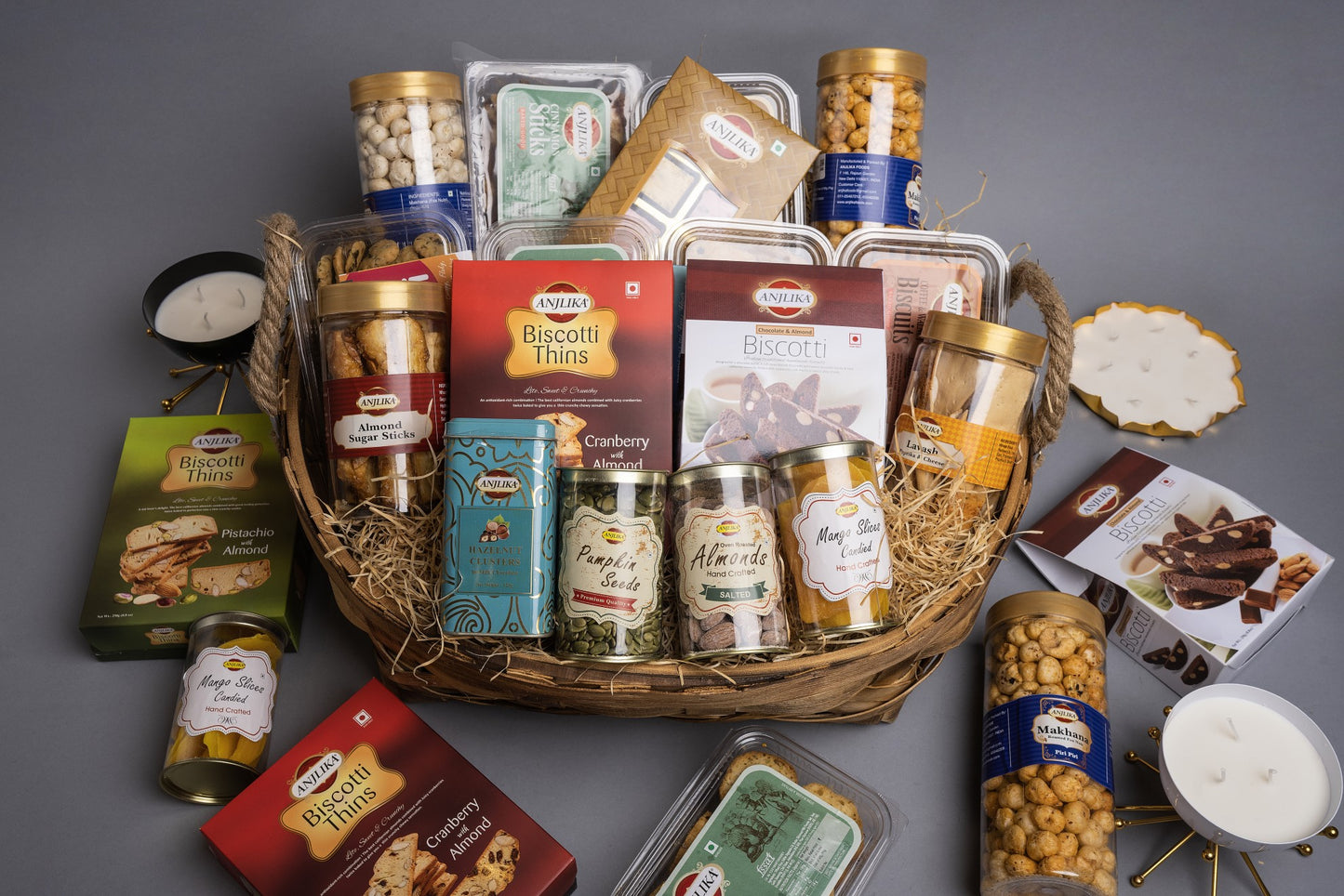 Round Chip Wood basket Hamper Large