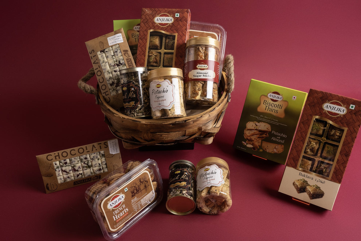 Round Chip Wood basket Hamper Small