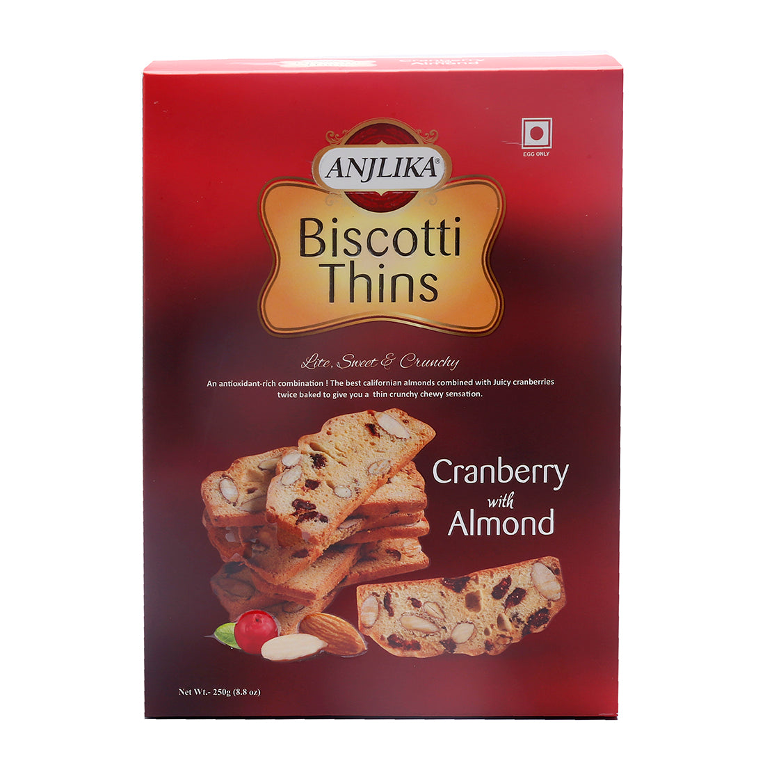 Biscotti Thins - Cranberry Almond 250g