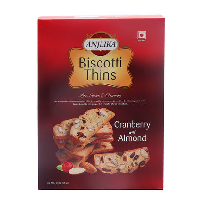 Biscotti Thins - Cranberry Almond 250g