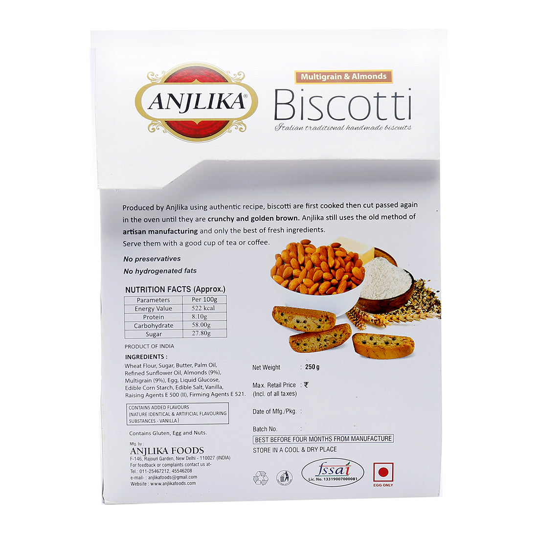Multigrain Almond Biscotti 250g