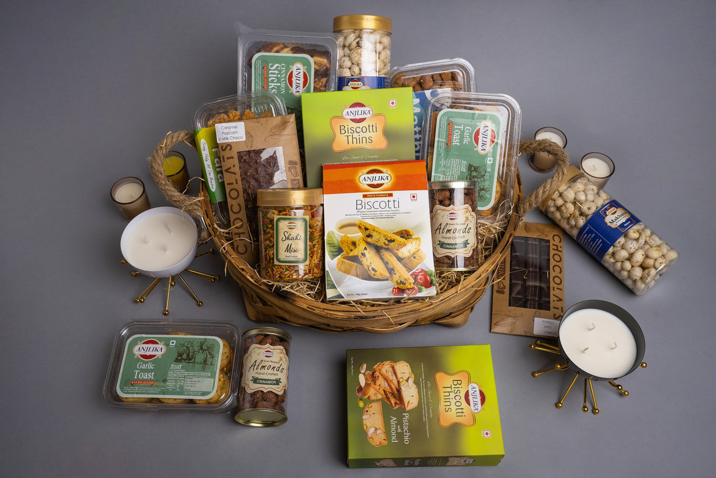 Round Chip Wood basket Hamper Medium